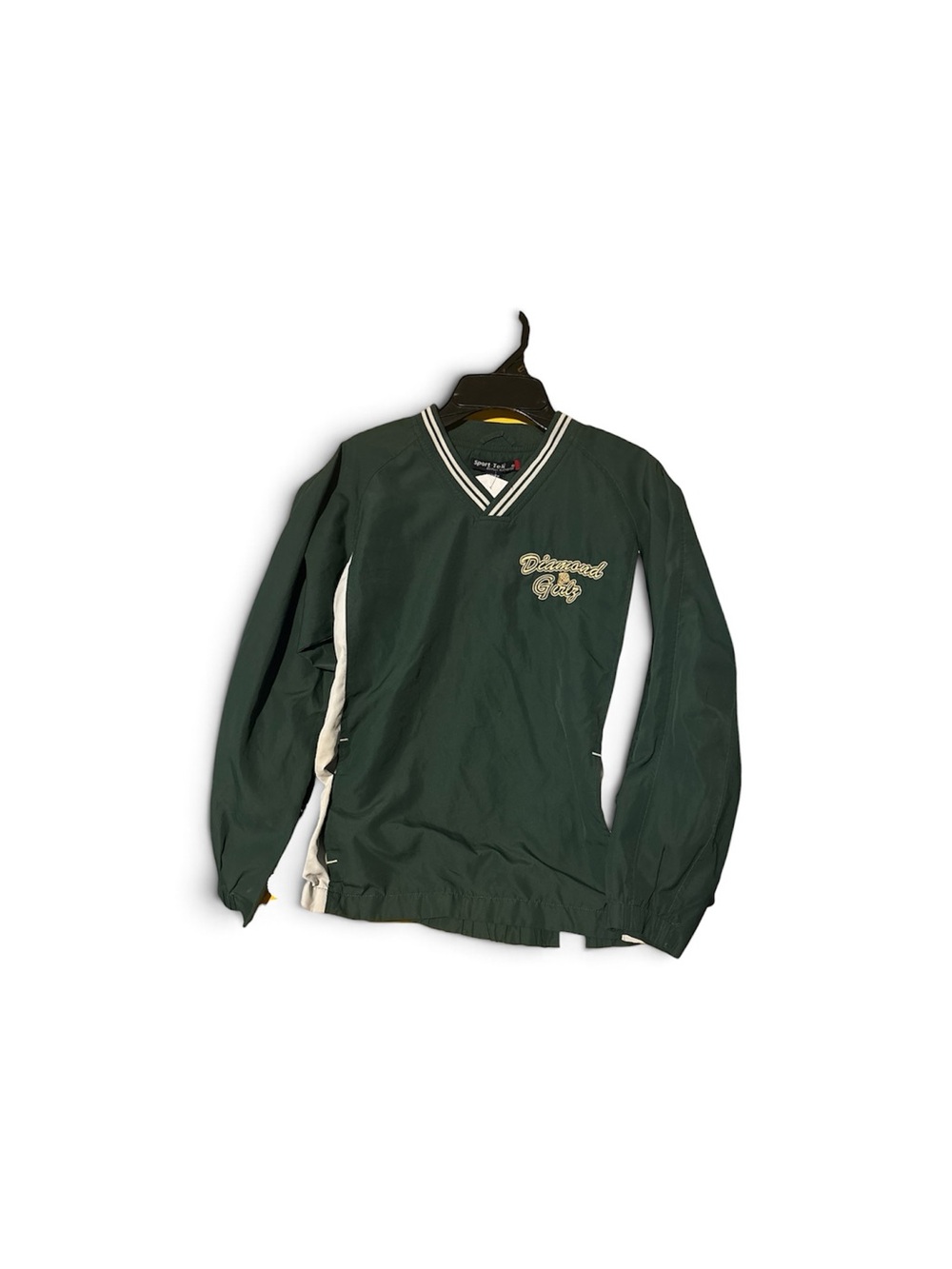 Sport-Tek Dark Green V-Neck Pullover with White Panels